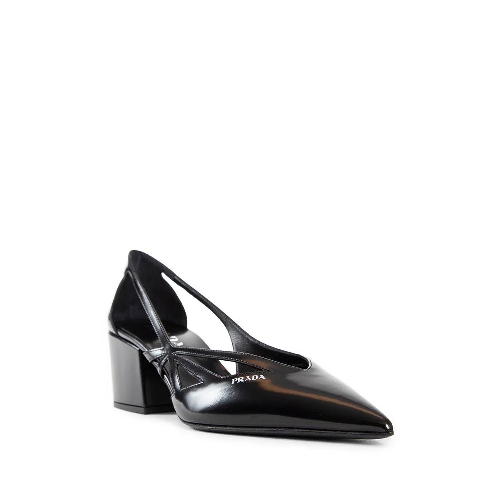 Brushed Leather Cut-Out Pumps