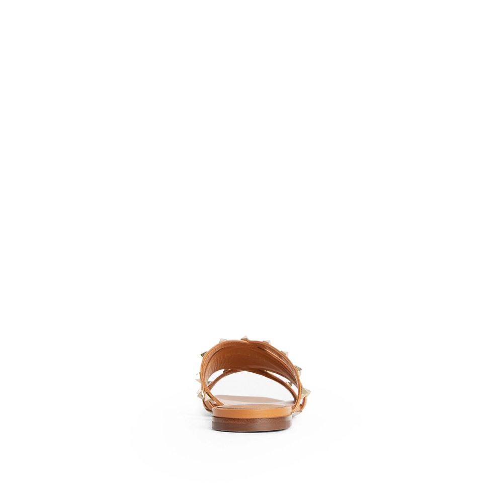 Rockstud Leather Flat Sandals