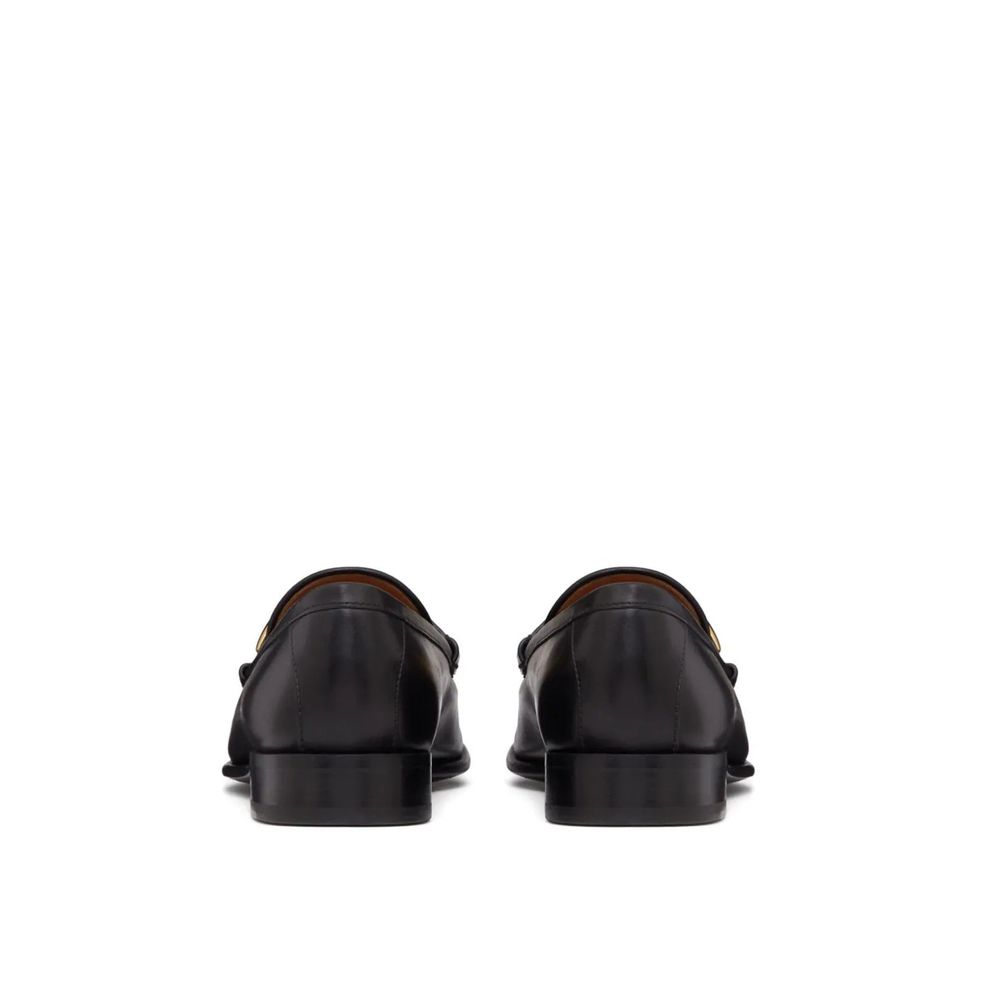 V-Logo Moon Leather Loafers