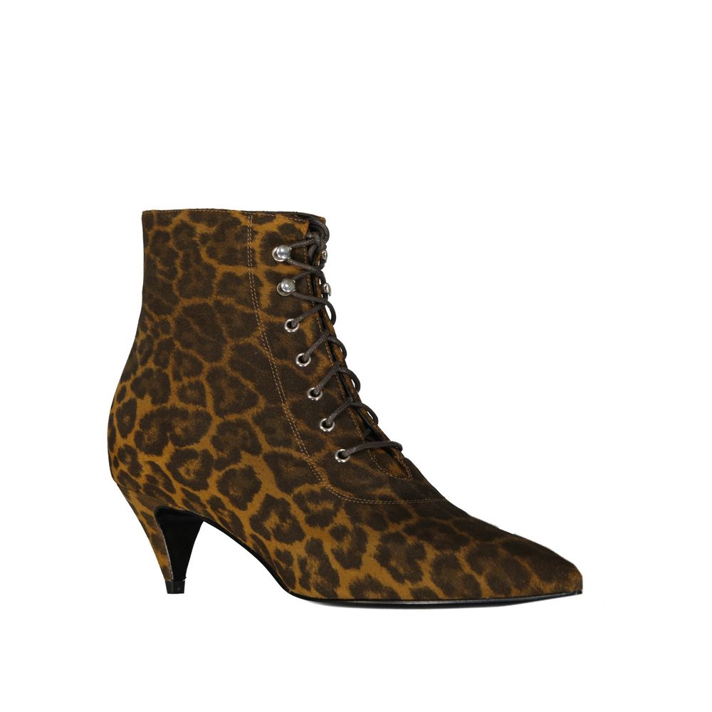 Kiki Lace-Up Leopard-Print Ankle Boots