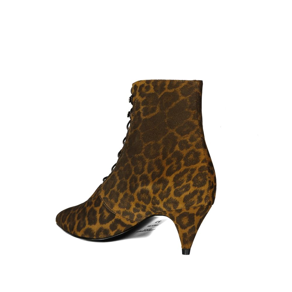 Kiki Lace-Up Leopard-Print Ankle Boots