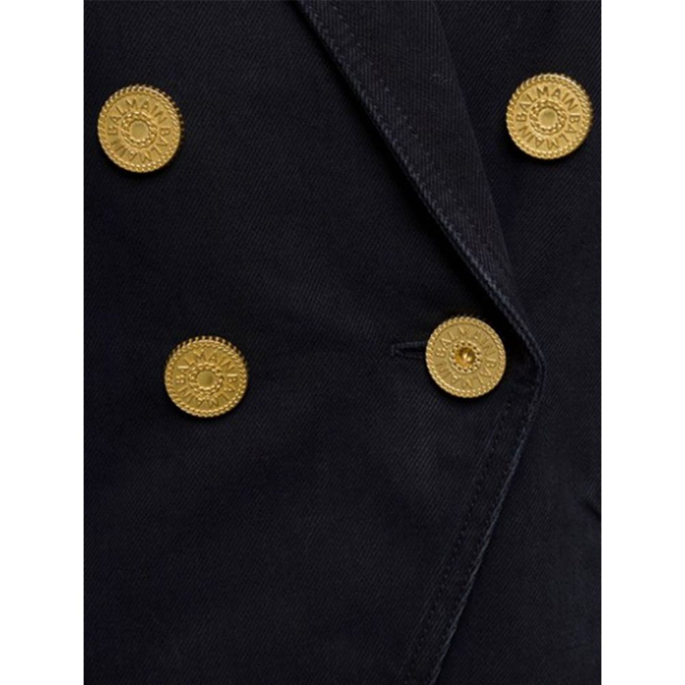Double-Breasted Denim Blazer