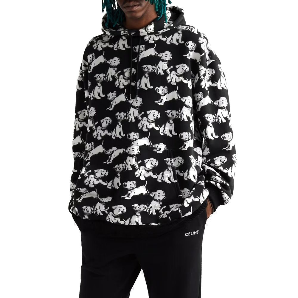 Hooded Printed Dogs Sweatshirt
