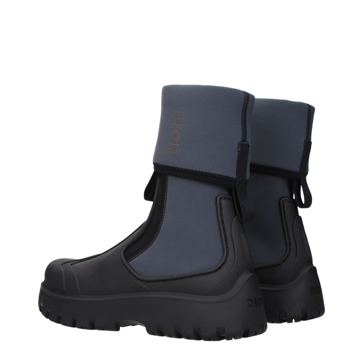 Black Cotton Ankle Boots