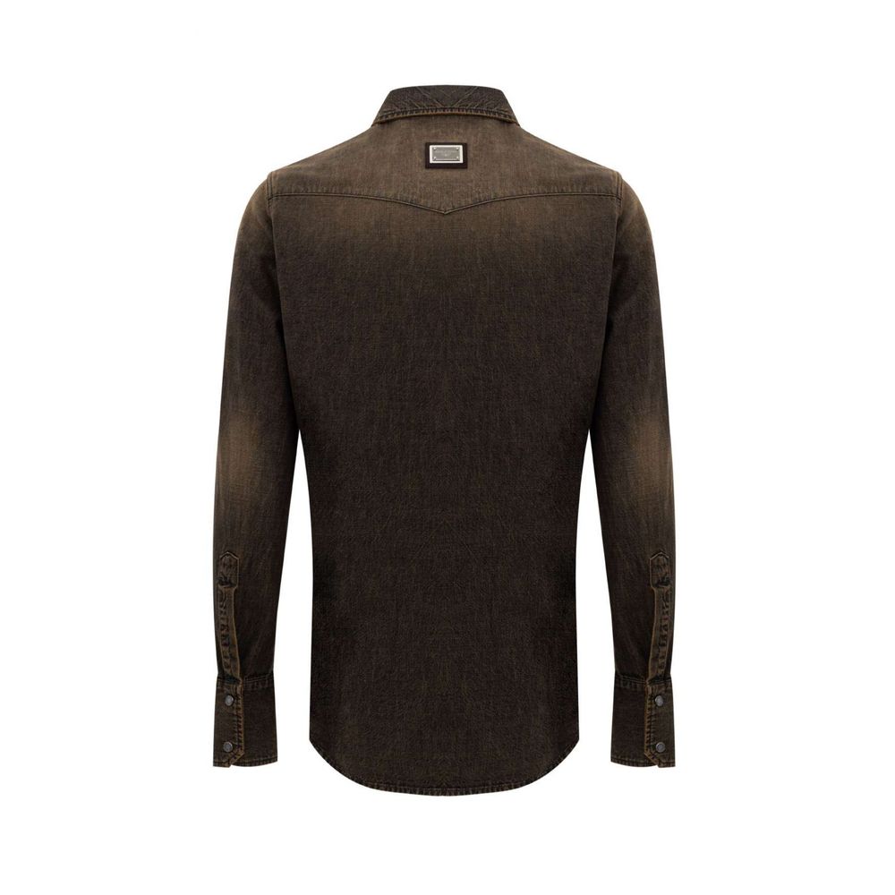 Brown Cotton Denim