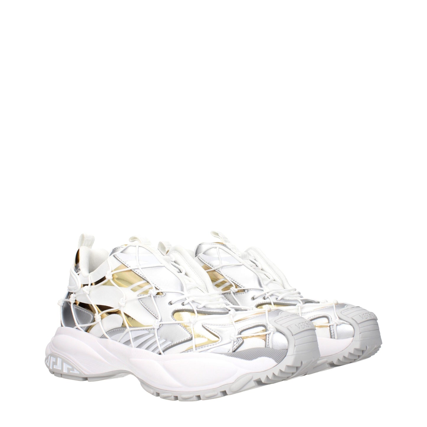 White Fabric Athletic Sneakers