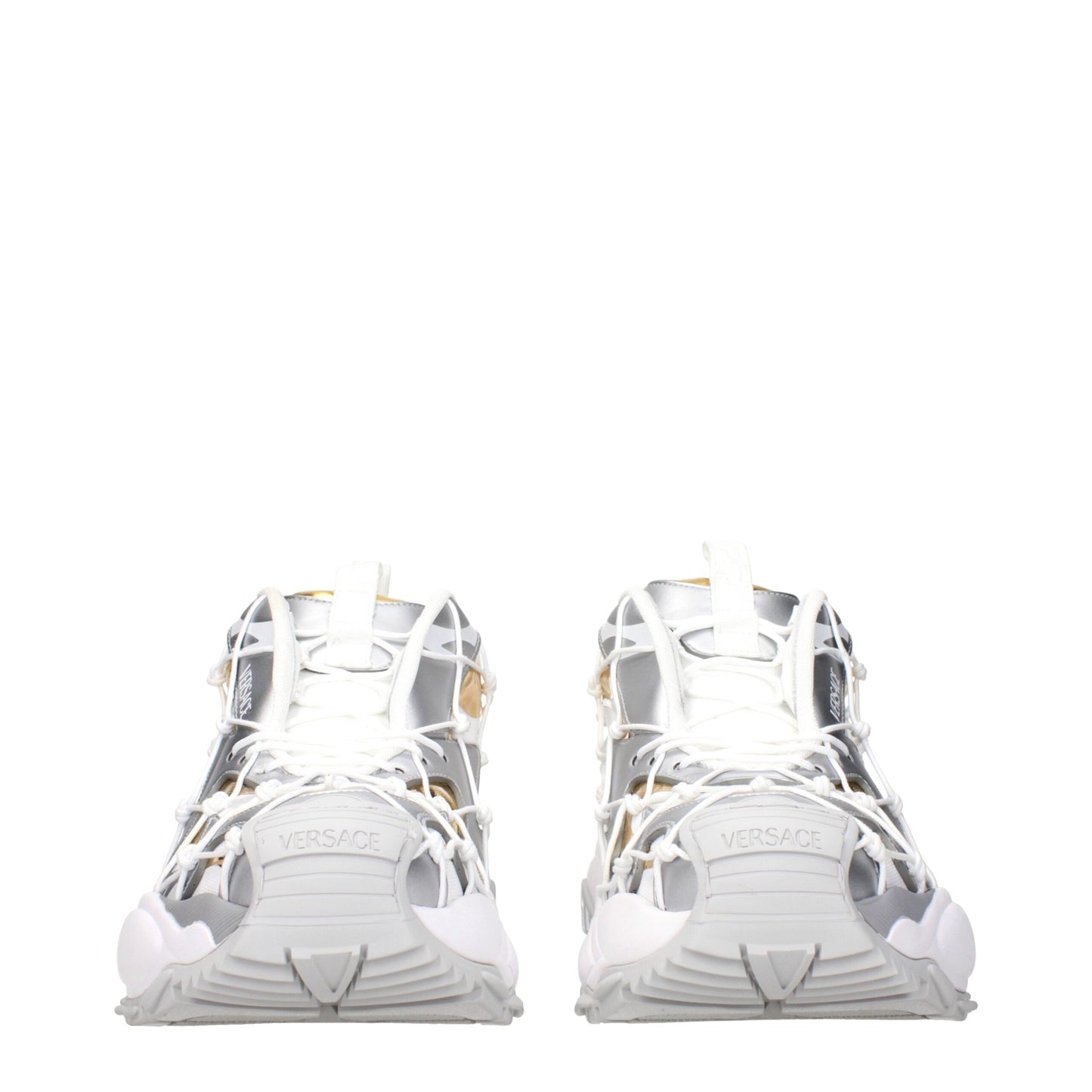 White Fabric Athletic Sneakers