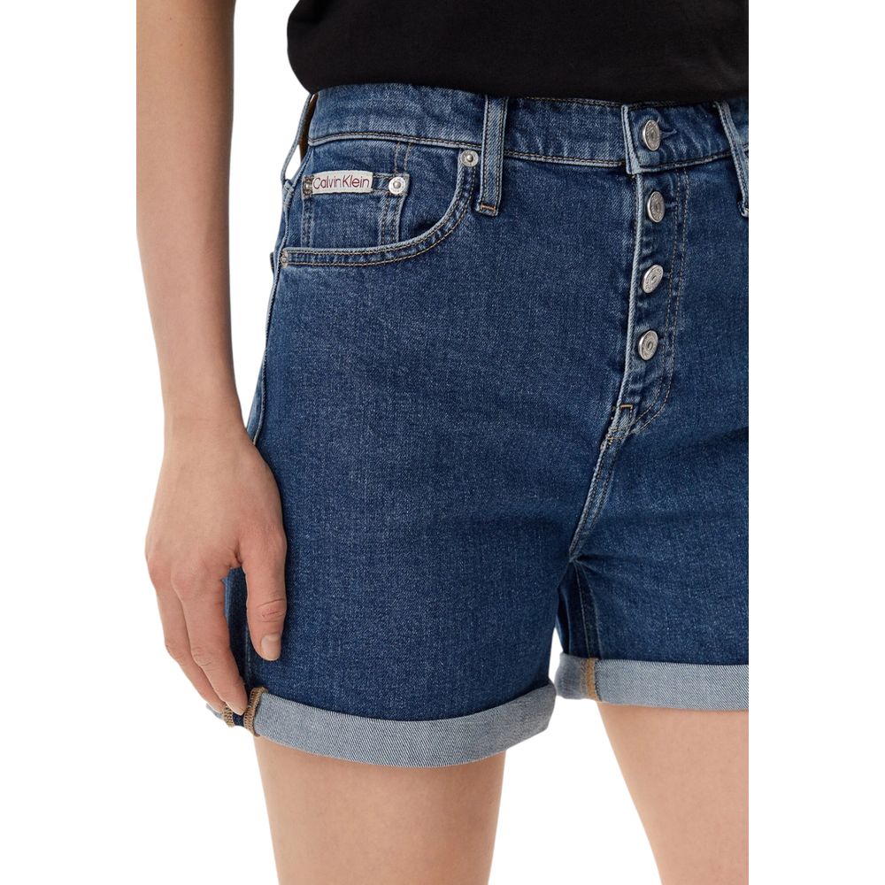 Pantalón corto de algodón azul