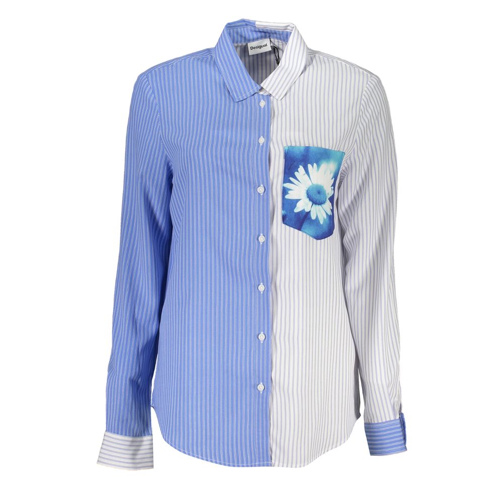 Camisa azul de viscosa
