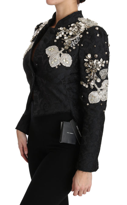 Elegant Black Silver Baroque Jacket