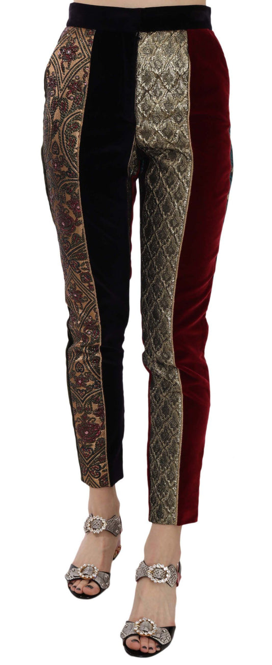 Elegante pantalón corto de jacquard multicolor