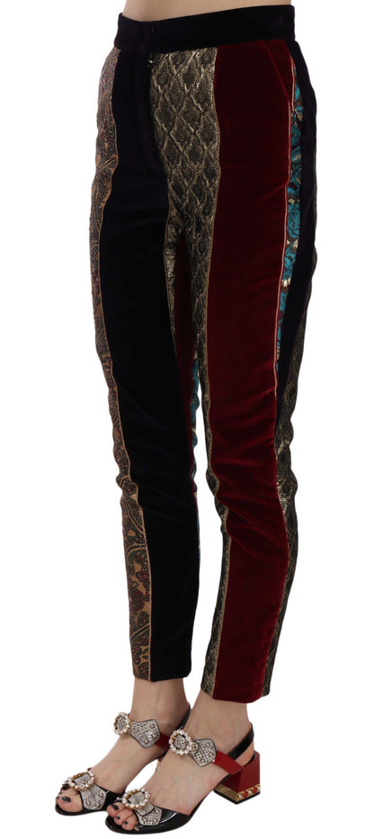 Elegante pantalón corto de jacquard multicolor