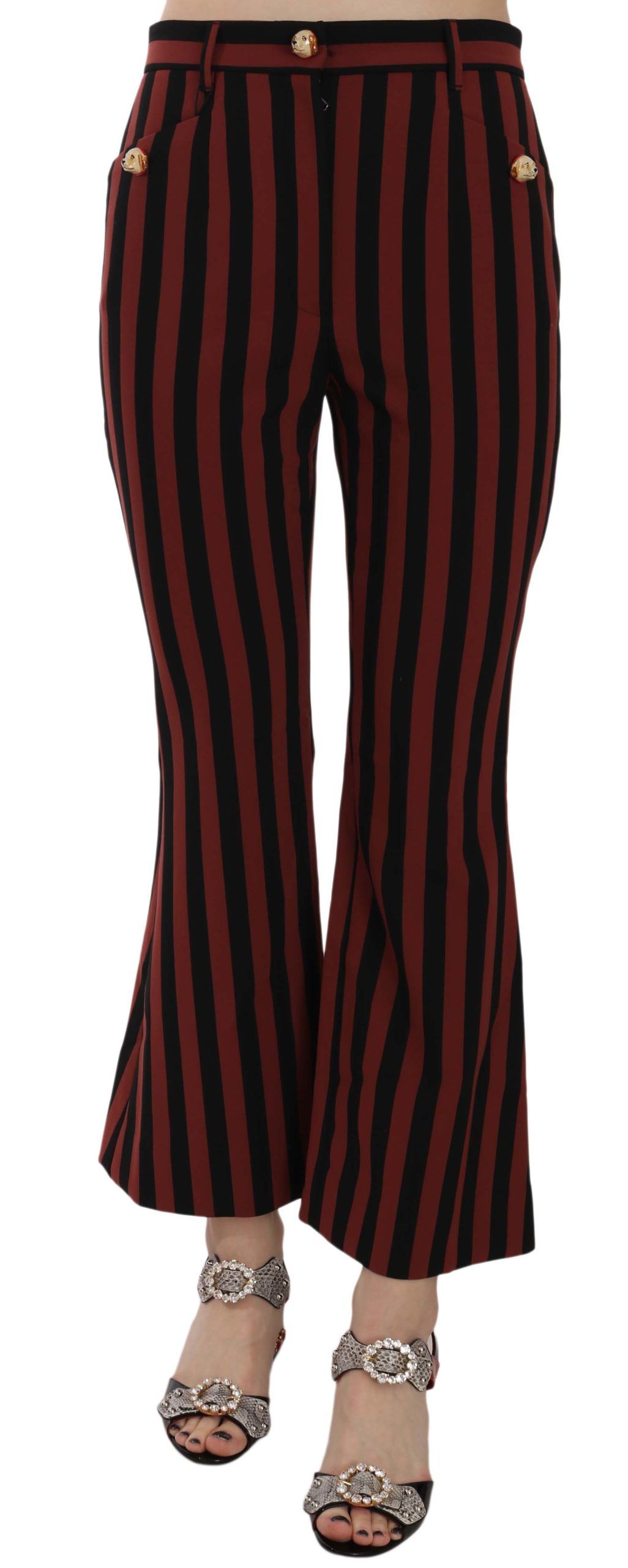 Elegante pantalón acampanado recortado