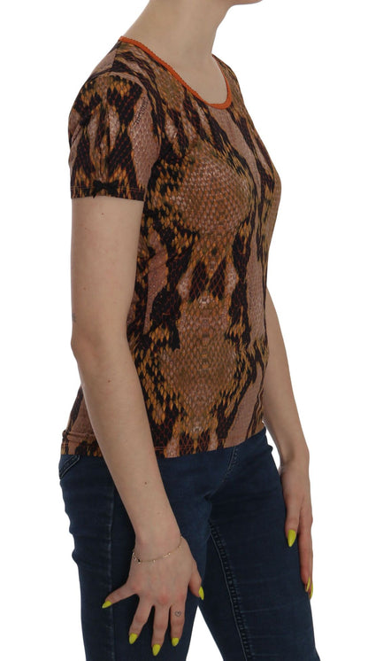 Alluring Brown Snake Skin Pattern Blouse