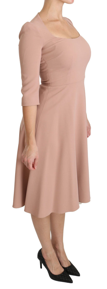 Elegant Light Pink A-Line Knee Length Dress