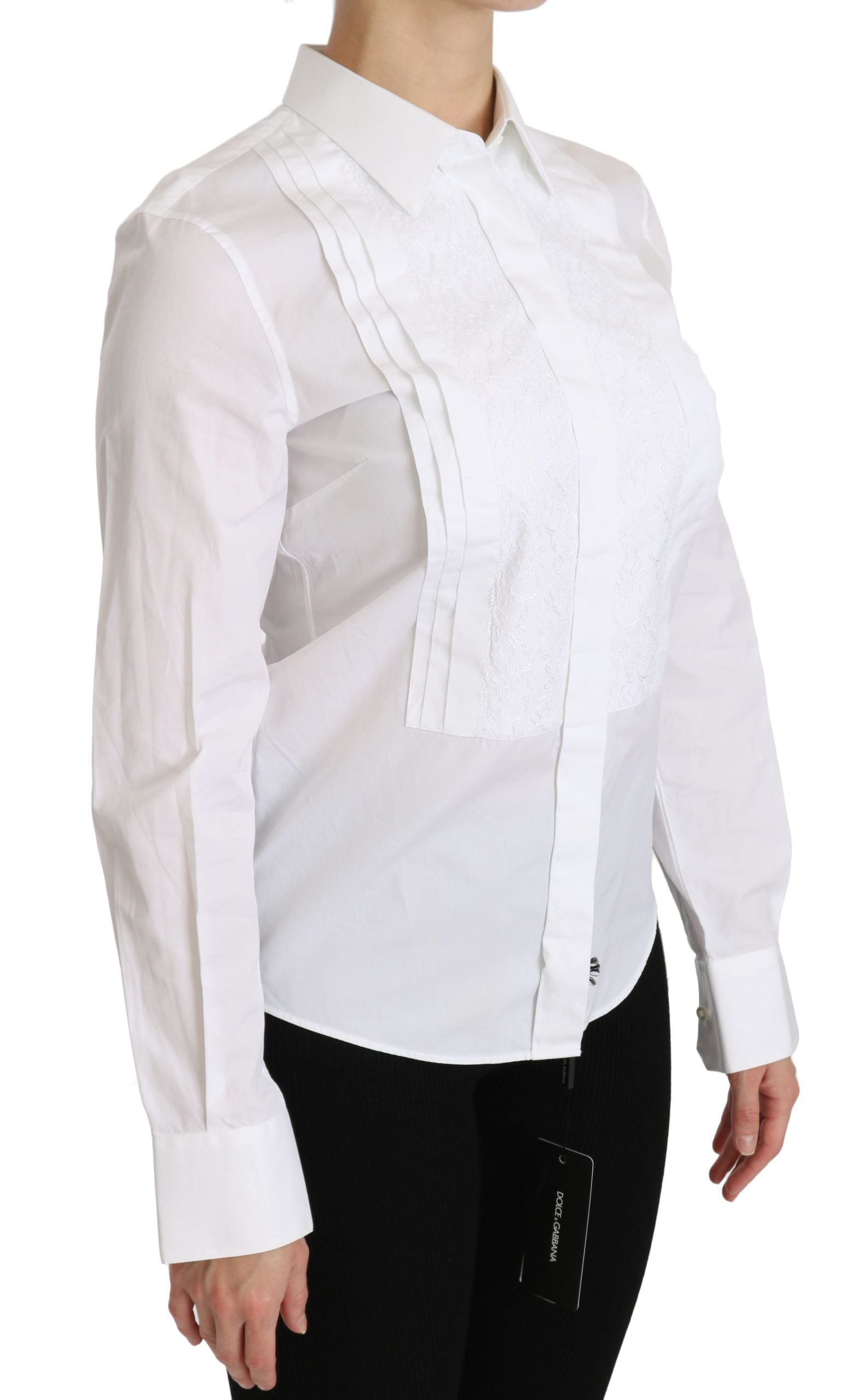 Elegant White Collared Long Sleeve Polo Top