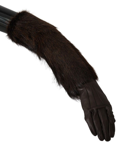 Elegant Elbow Length Leather Gloves