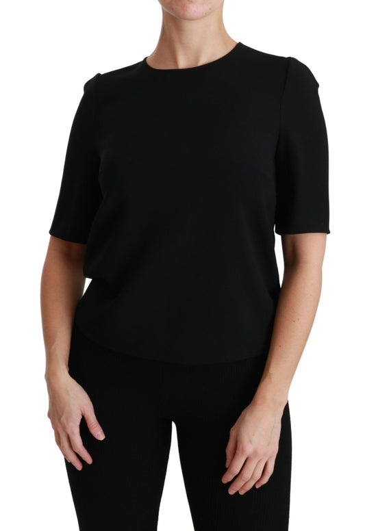 Elegante blusa elástica negra