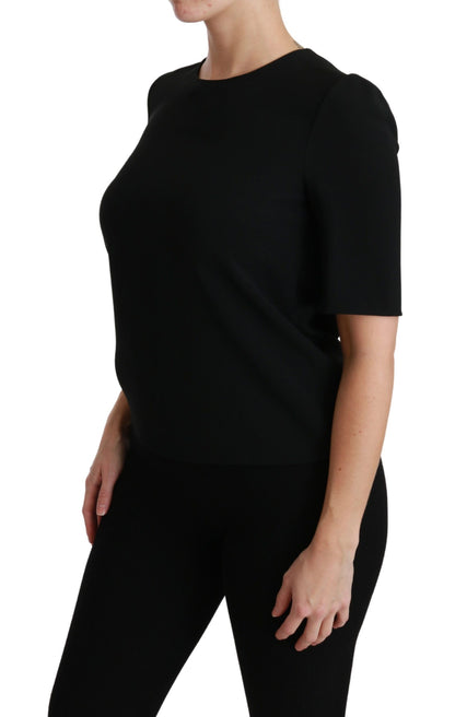 Elegante blusa elástica negra