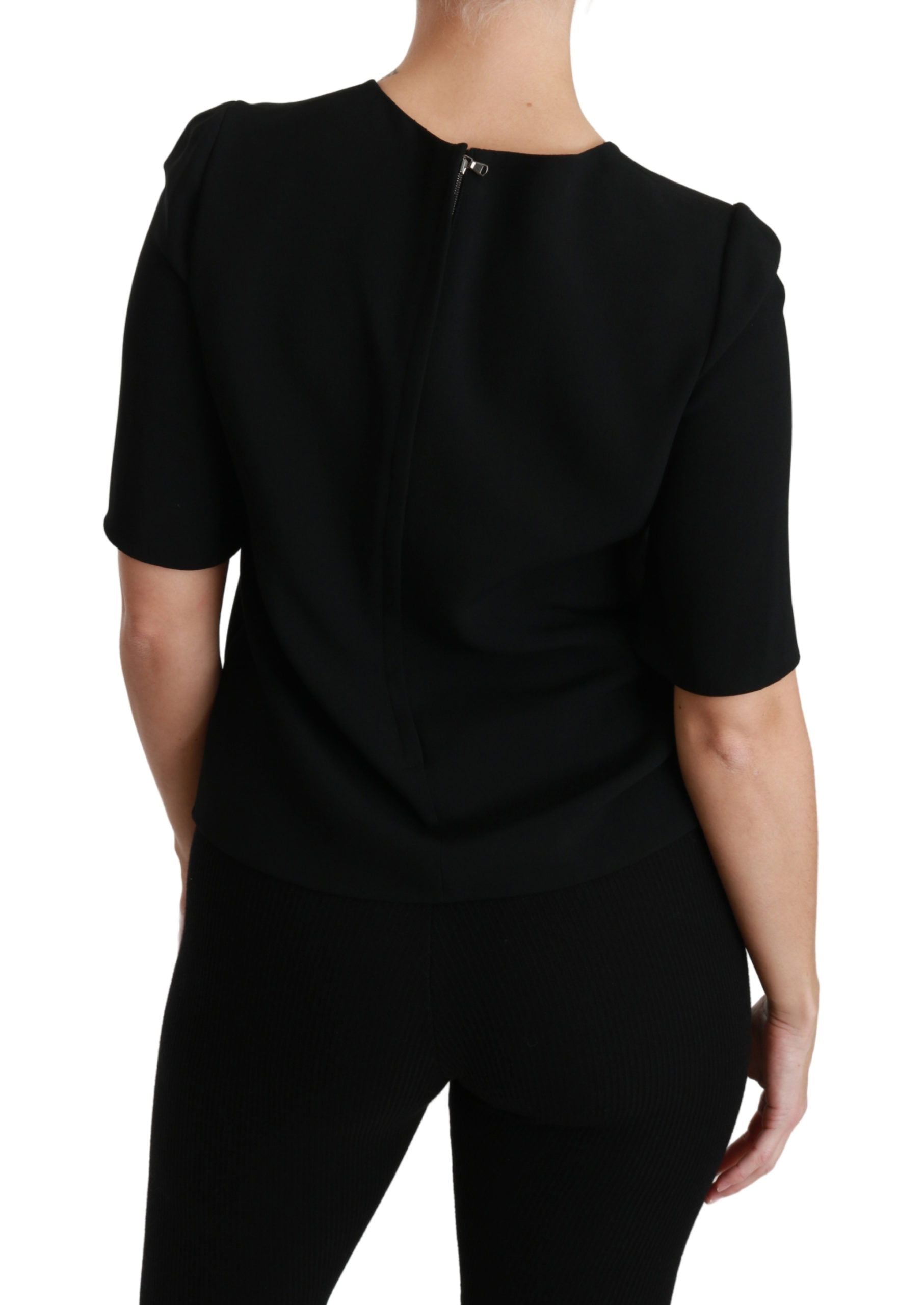 Elegante blusa elástica negra