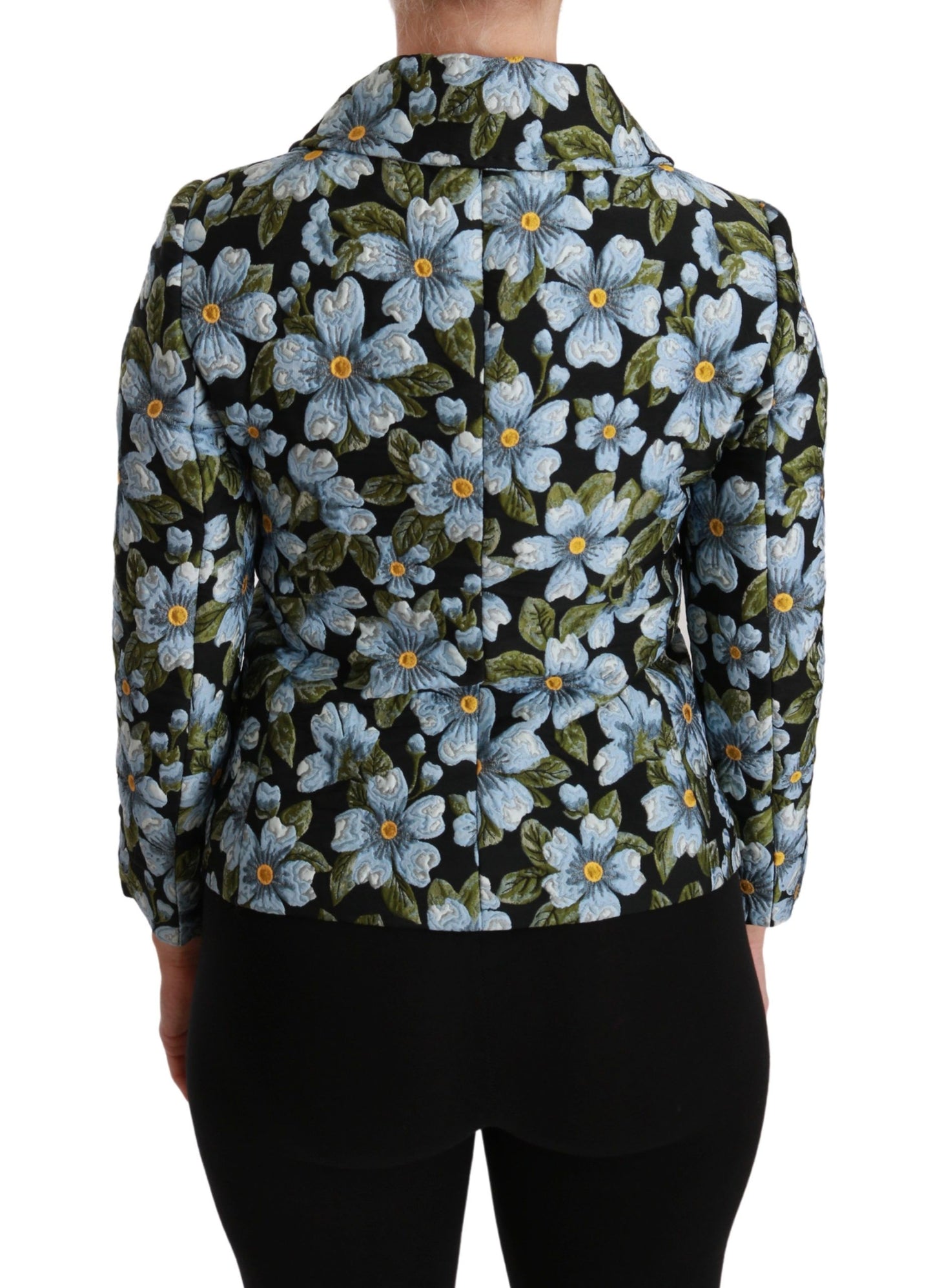 Chaqueta blazer elegante con brocado floral