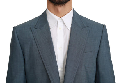 Elegant Light Blue Slim Fit Blazer