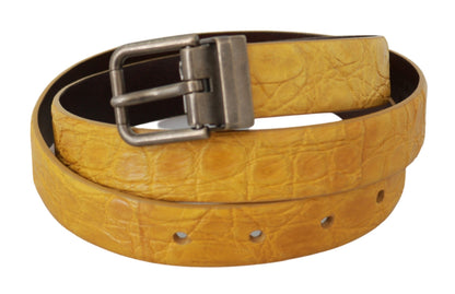 Exotic Yellow Animal Pattern Leather Belt