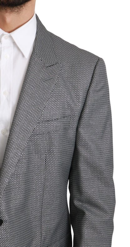 Blazer elegante de corte entallado con estampado de fantasía en color gris