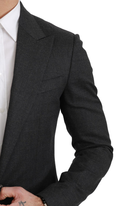 Elegante blazer formal de corte ajustado en color gris