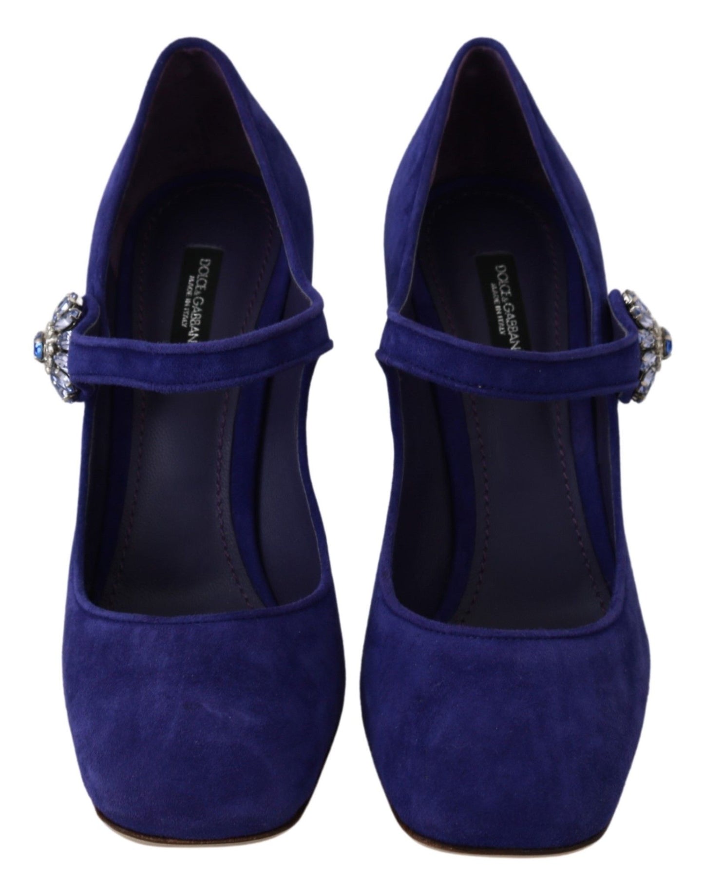 Elegantes zapatos Mary Jane de ante morado