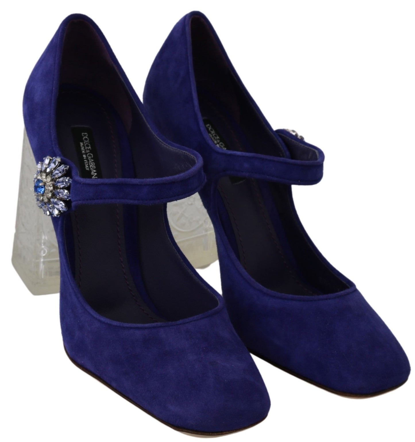 Elegantes zapatos Mary Jane de ante morado