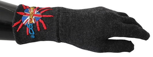 Gray Virgin Wool Unisex Gloves