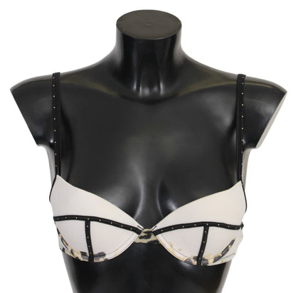 Elegant White Push-Up Bra With Logo Details