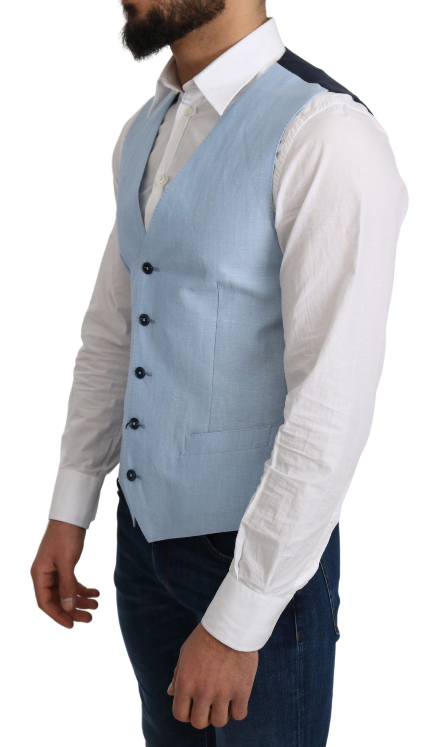 Chaleco formal elegante para hombre en color azul celeste