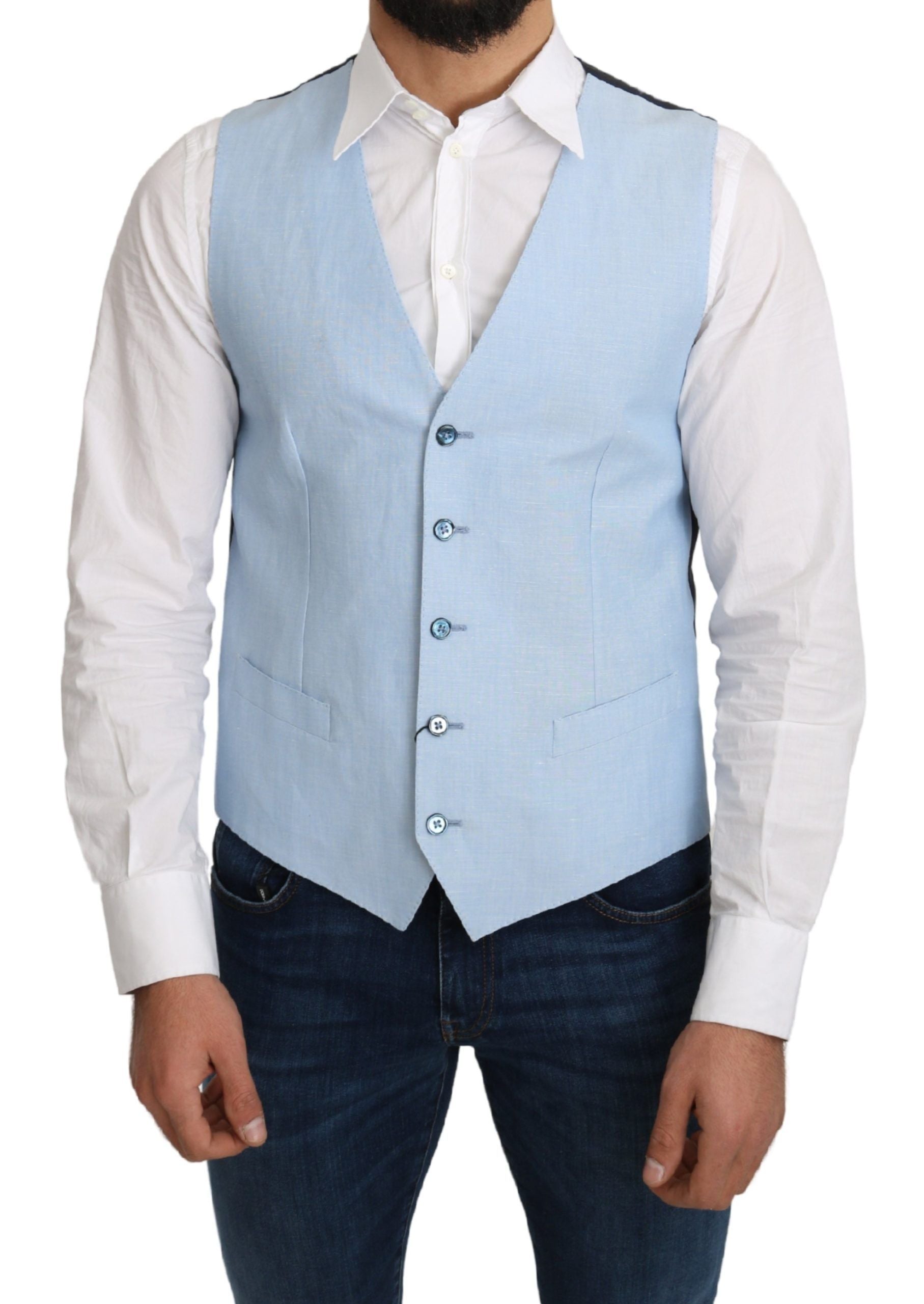 Chaleco formal elegante para hombre en color azul celeste