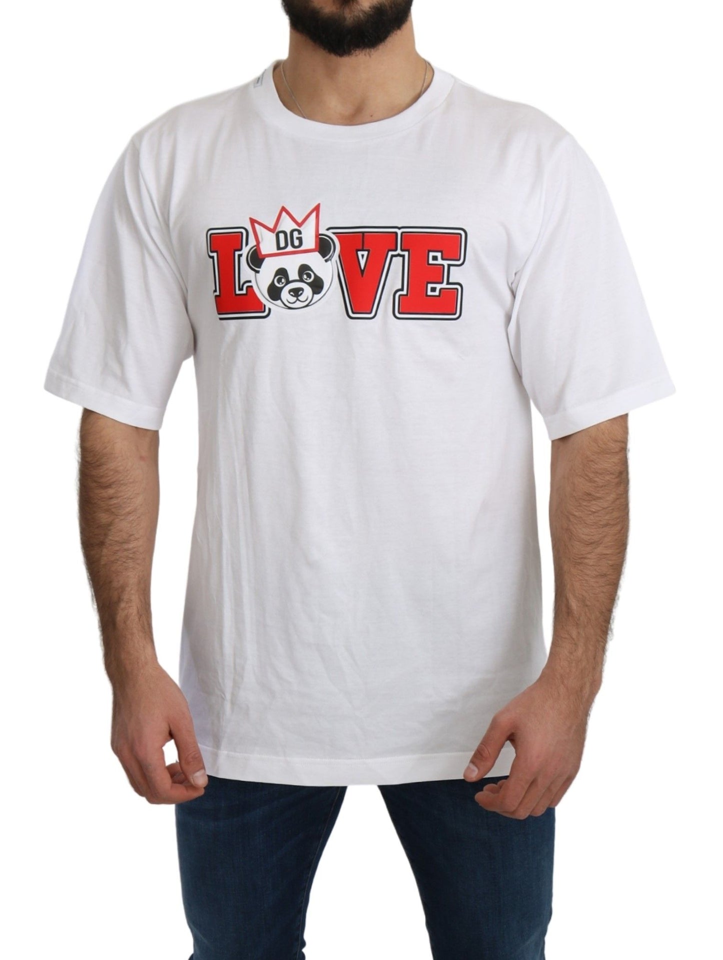 Camiseta de cuello redondo y corte ajustado con el logo de Panda Love