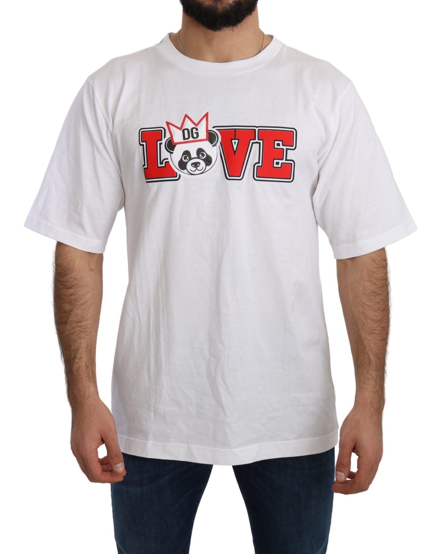 Camiseta de cuello redondo y corte ajustado con el logo de Panda Love