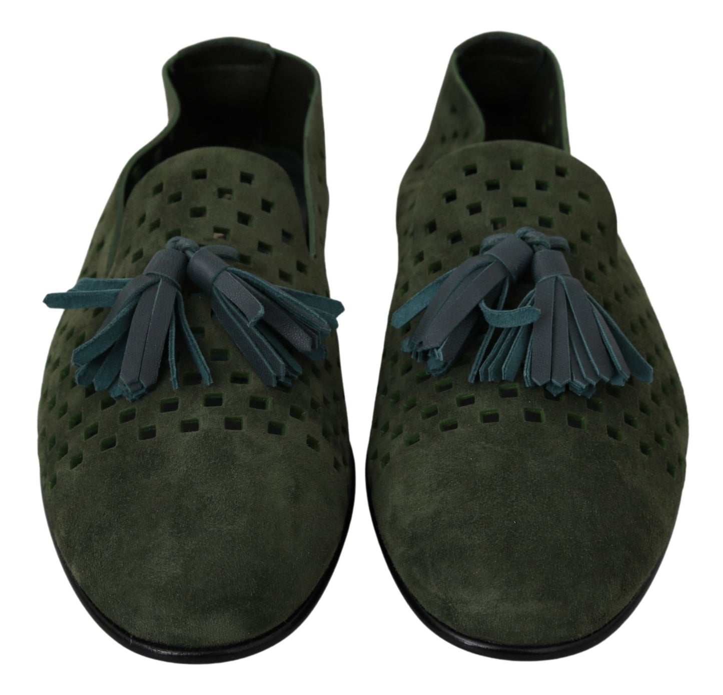 Mocasines elegantes de ante verde para hombre