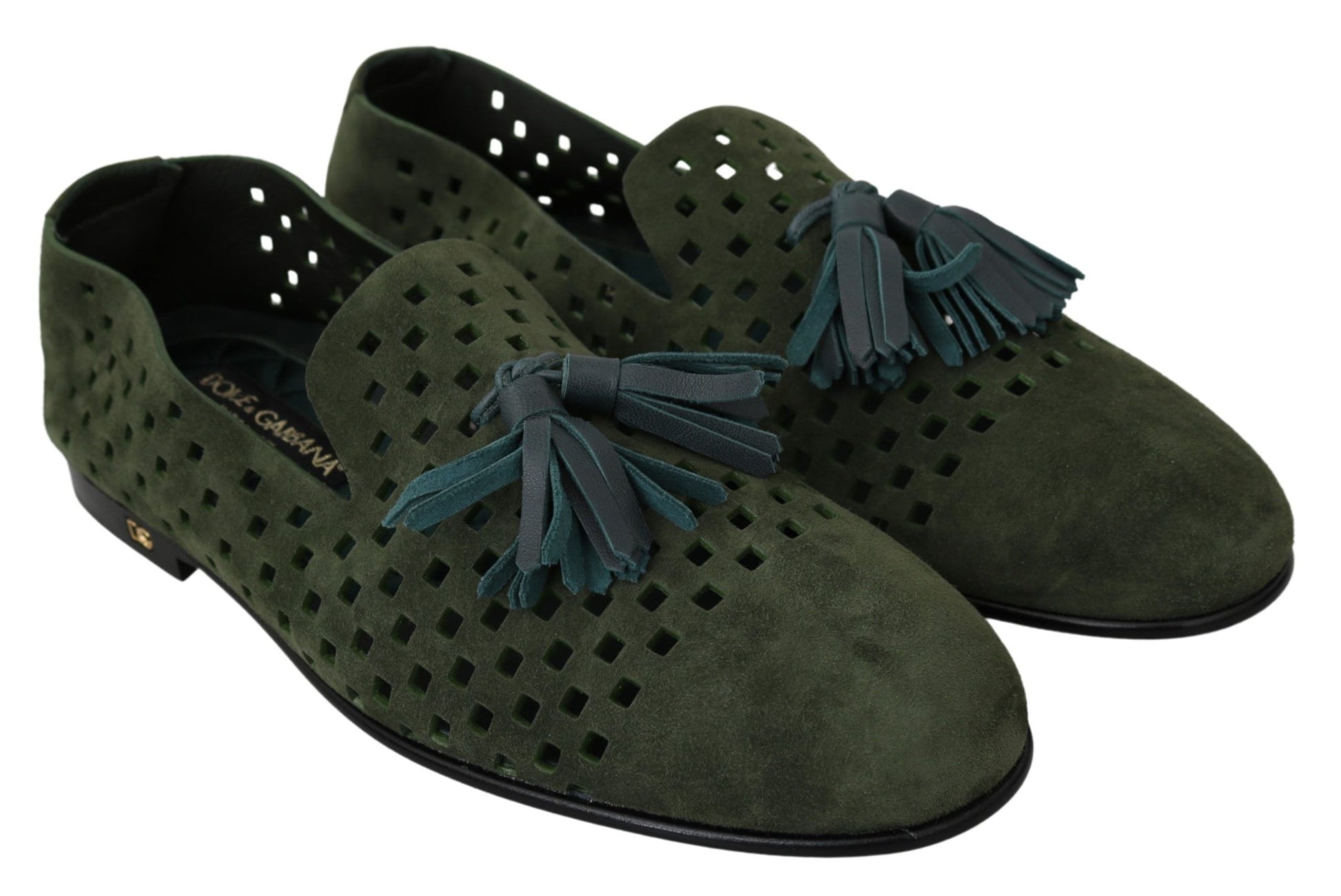 Mocasines elegantes de ante verde para hombre