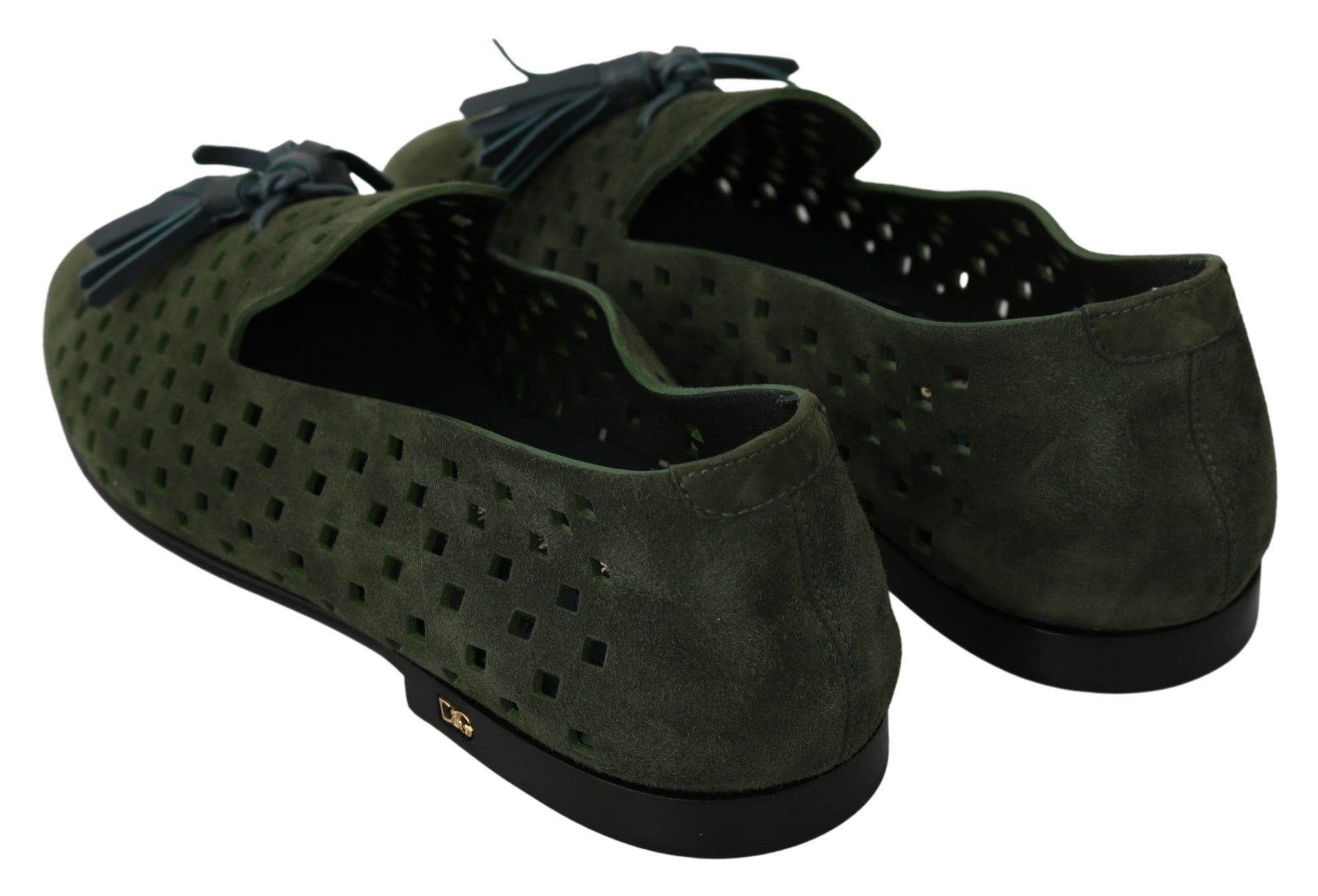 Mocasines elegantes de ante verde para hombre