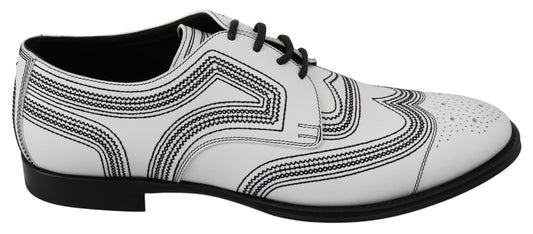 Elegantes zapatos Derby de piel blanca