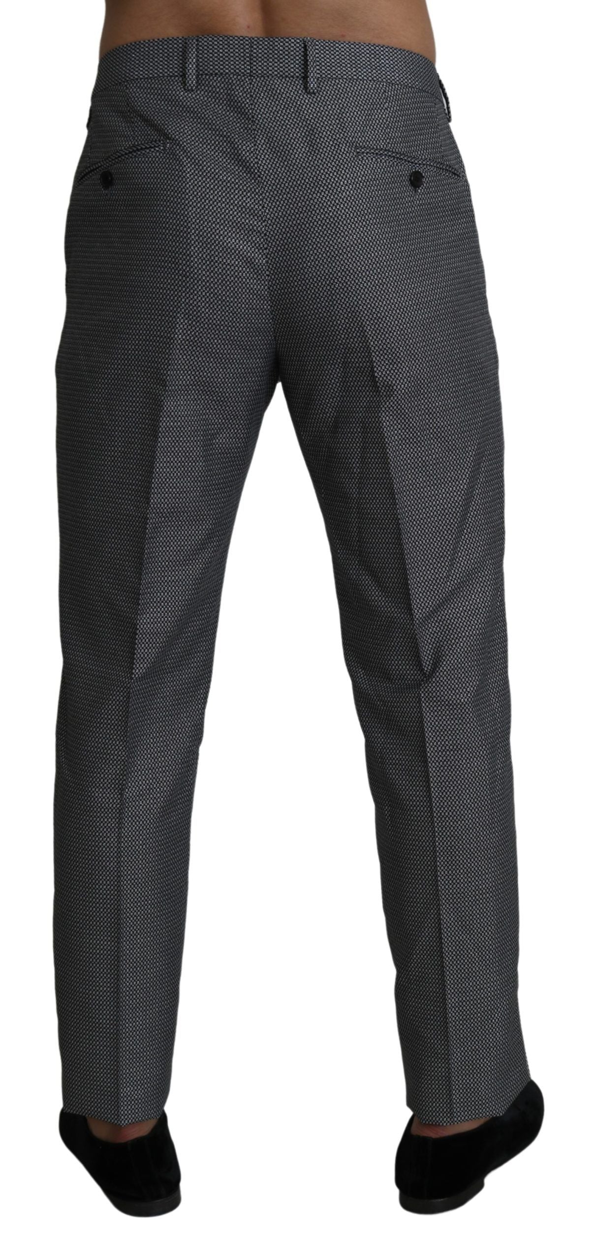 Pantalones de vestir elegantes de corte ajustado en color gris