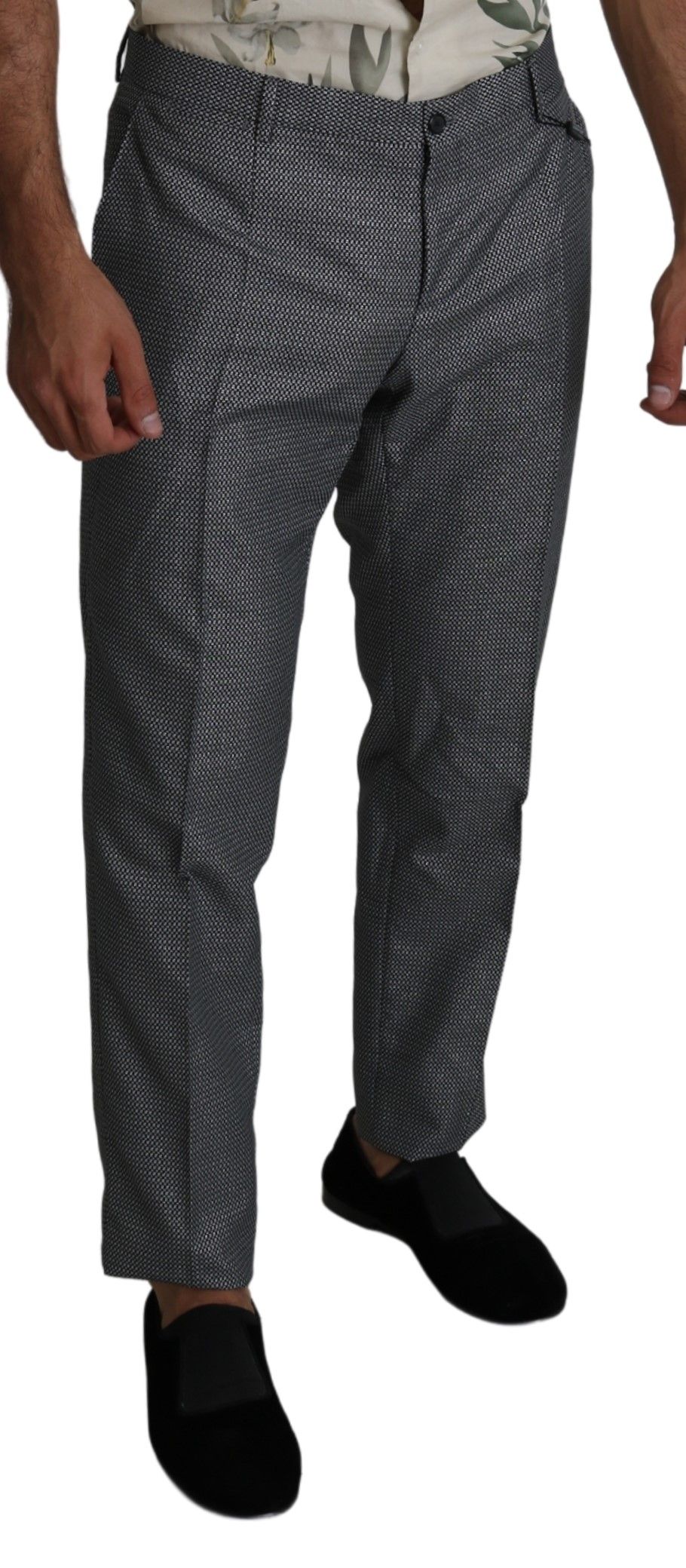 Pantalones de vestir elegantes de corte ajustado en color gris