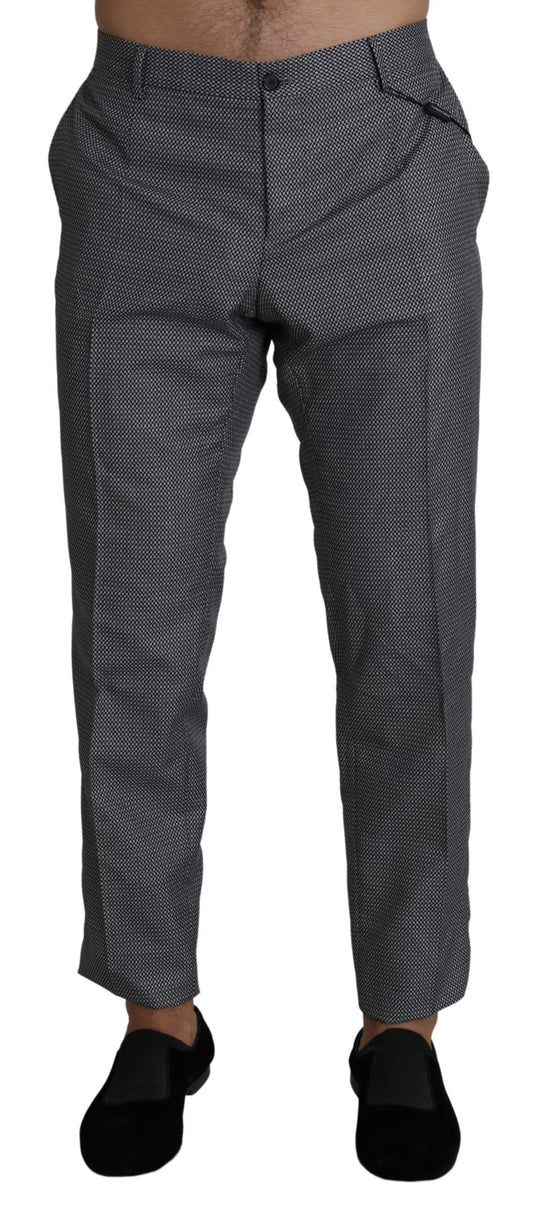 Pantalones de vestir elegantes de corte ajustado en color gris