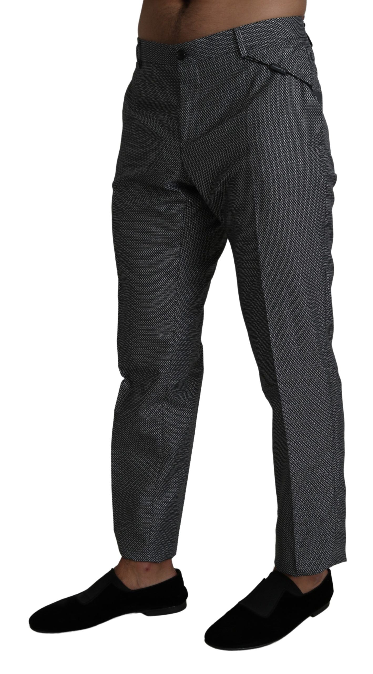 Pantalones de vestir elegantes de corte ajustado en color gris