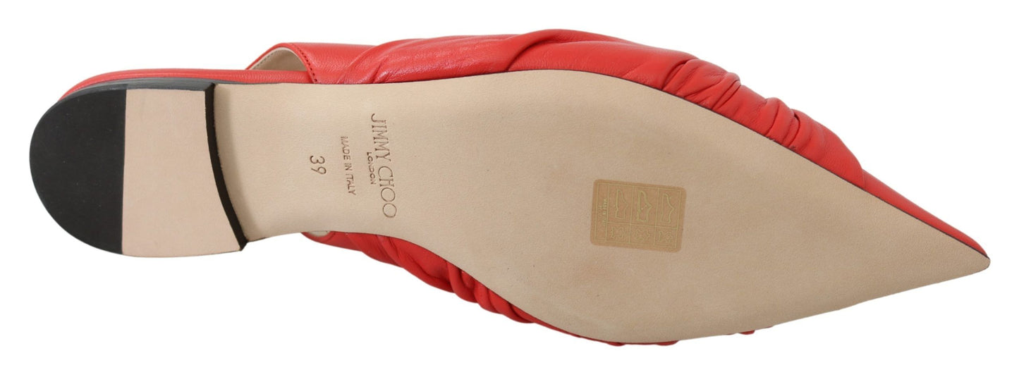 Bailarinas de piel con punta en rojo