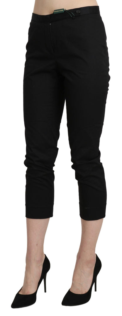 Elegant High Waist Skinny Cropped Pants