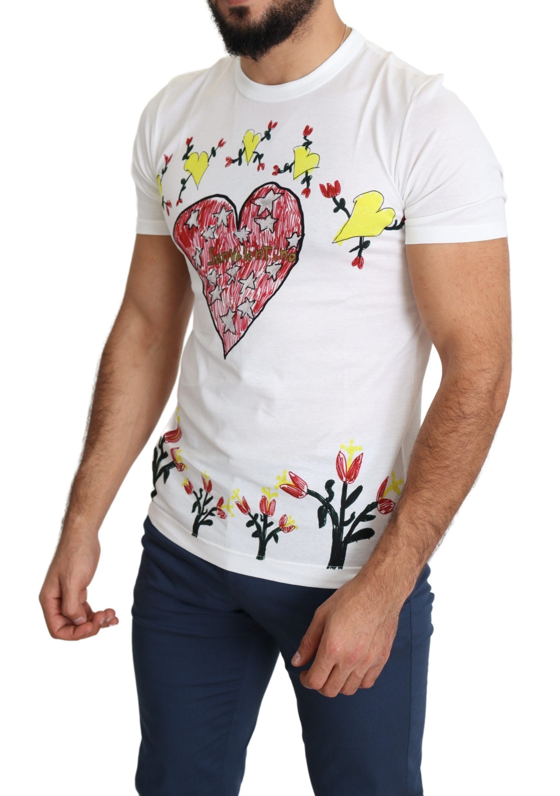 Camiseta elegante de cuello redondo con estampado de San Valentín