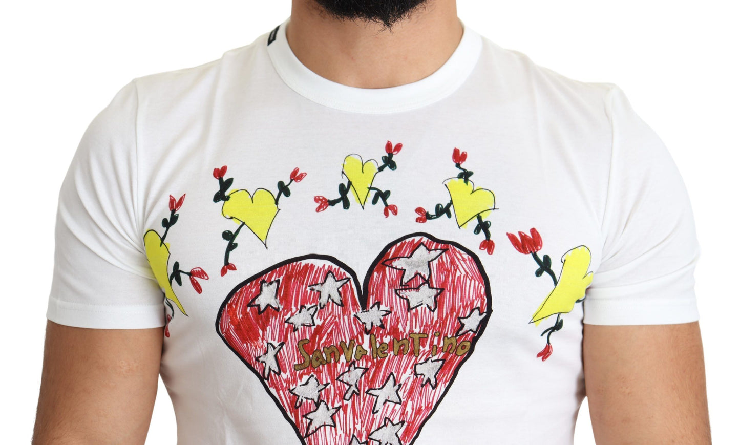 Camiseta elegante de cuello redondo con estampado de San Valentín