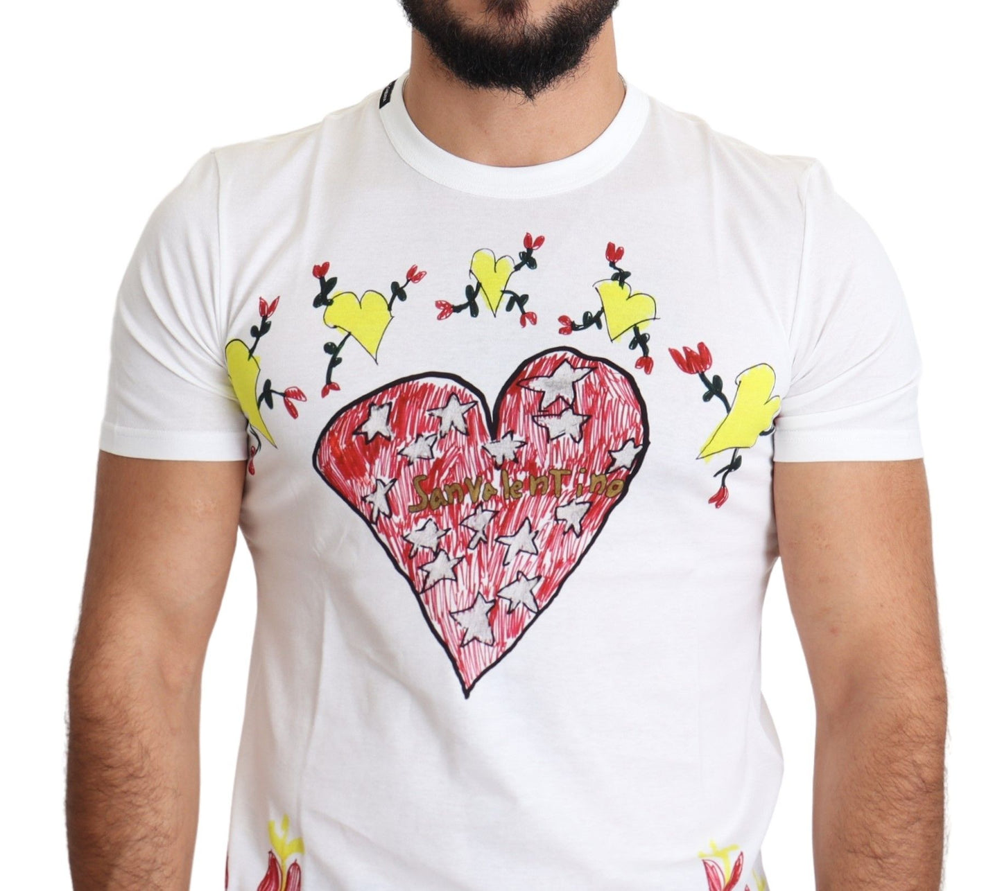 Camiseta elegante de cuello redondo con estampado de San Valentín